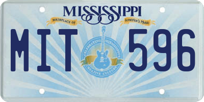 MS license plate MIT596