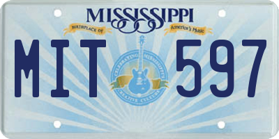 MS license plate MIT597