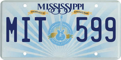 MS license plate MIT599