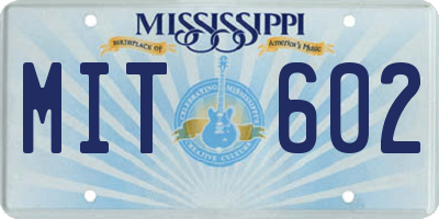 MS license plate MIT602