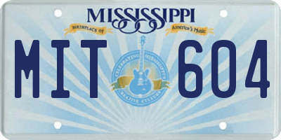 MS license plate MIT604