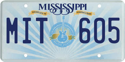 MS license plate MIT605