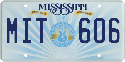 MS license plate MIT606