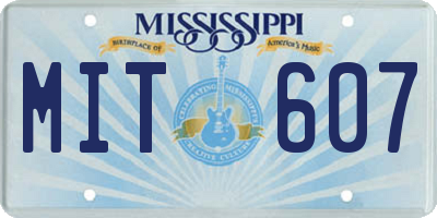 MS license plate MIT607