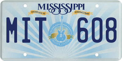 MS license plate MIT608