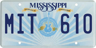 MS license plate MIT610