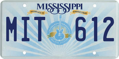 MS license plate MIT612