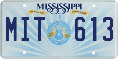 MS license plate MIT613