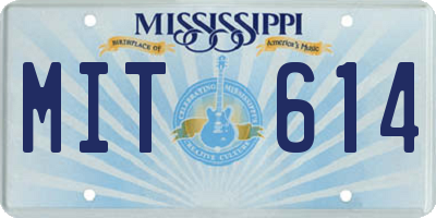 MS license plate MIT614