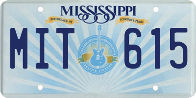 MS license plate MIT615