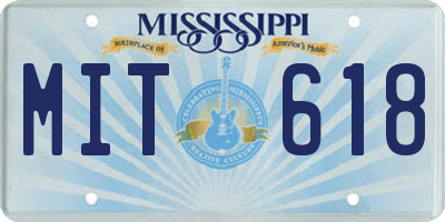 MS license plate MIT618