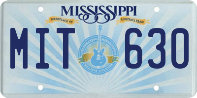 MS license plate MIT630