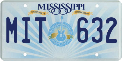 MS license plate MIT632
