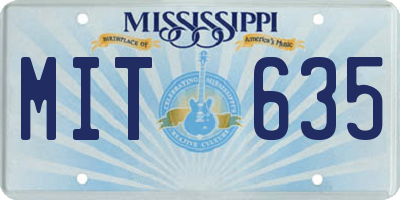 MS license plate MIT635