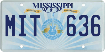 MS license plate MIT636
