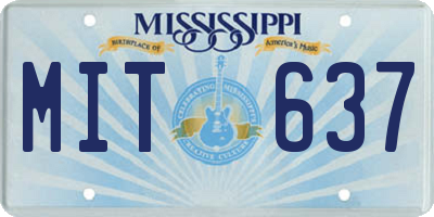 MS license plate MIT637