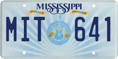 MS license plate MIT641