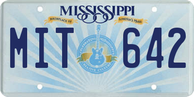MS license plate MIT642