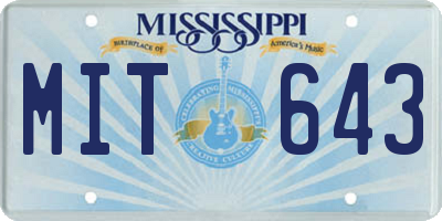 MS license plate MIT643