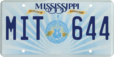 MS license plate MIT644