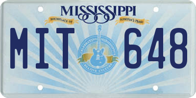 MS license plate MIT648