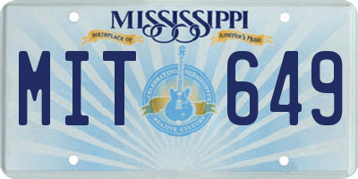 MS license plate MIT649