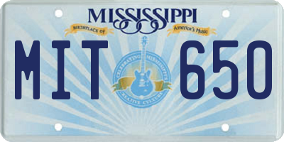MS license plate MIT650