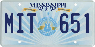 MS license plate MIT651