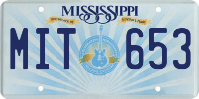 MS license plate MIT653