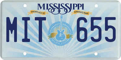 MS license plate MIT655