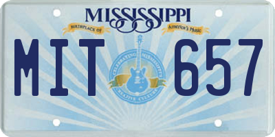 MS license plate MIT657