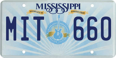 MS license plate MIT660