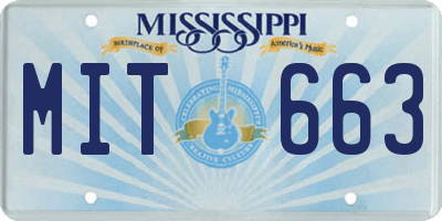 MS license plate MIT663