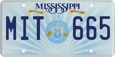 MS license plate MIT665