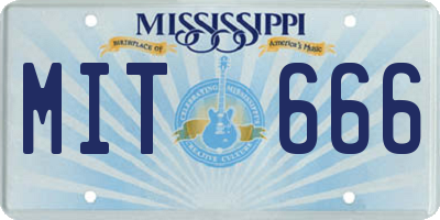 MS license plate MIT666