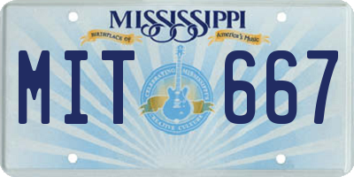 MS license plate MIT667