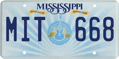 MS license plate MIT668