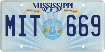 MS license plate MIT669