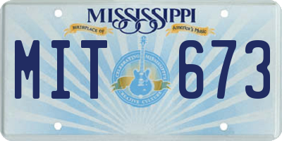 MS license plate MIT673