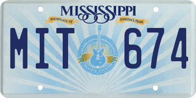 MS license plate MIT674