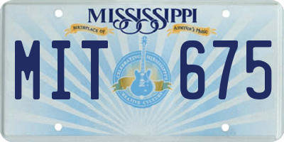 MS license plate MIT675