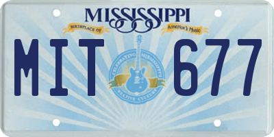 MS license plate MIT677
