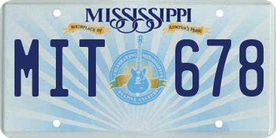 MS license plate MIT678