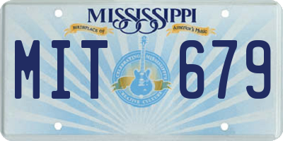 MS license plate MIT679