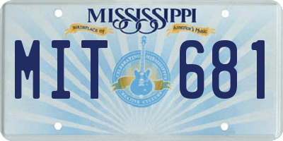 MS license plate MIT681