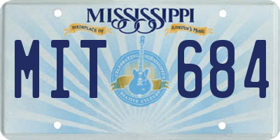 MS license plate MIT684