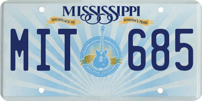 MS license plate MIT685