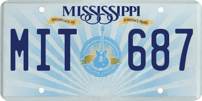 MS license plate MIT687