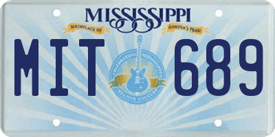 MS license plate MIT689