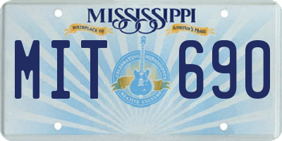 MS license plate MIT690